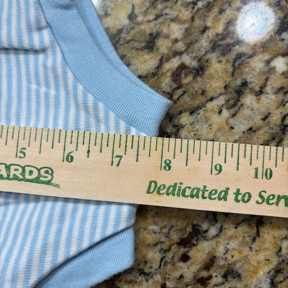 Vintage Baby Blue White Striped Diaper Cover Bloomers 6-9 Months